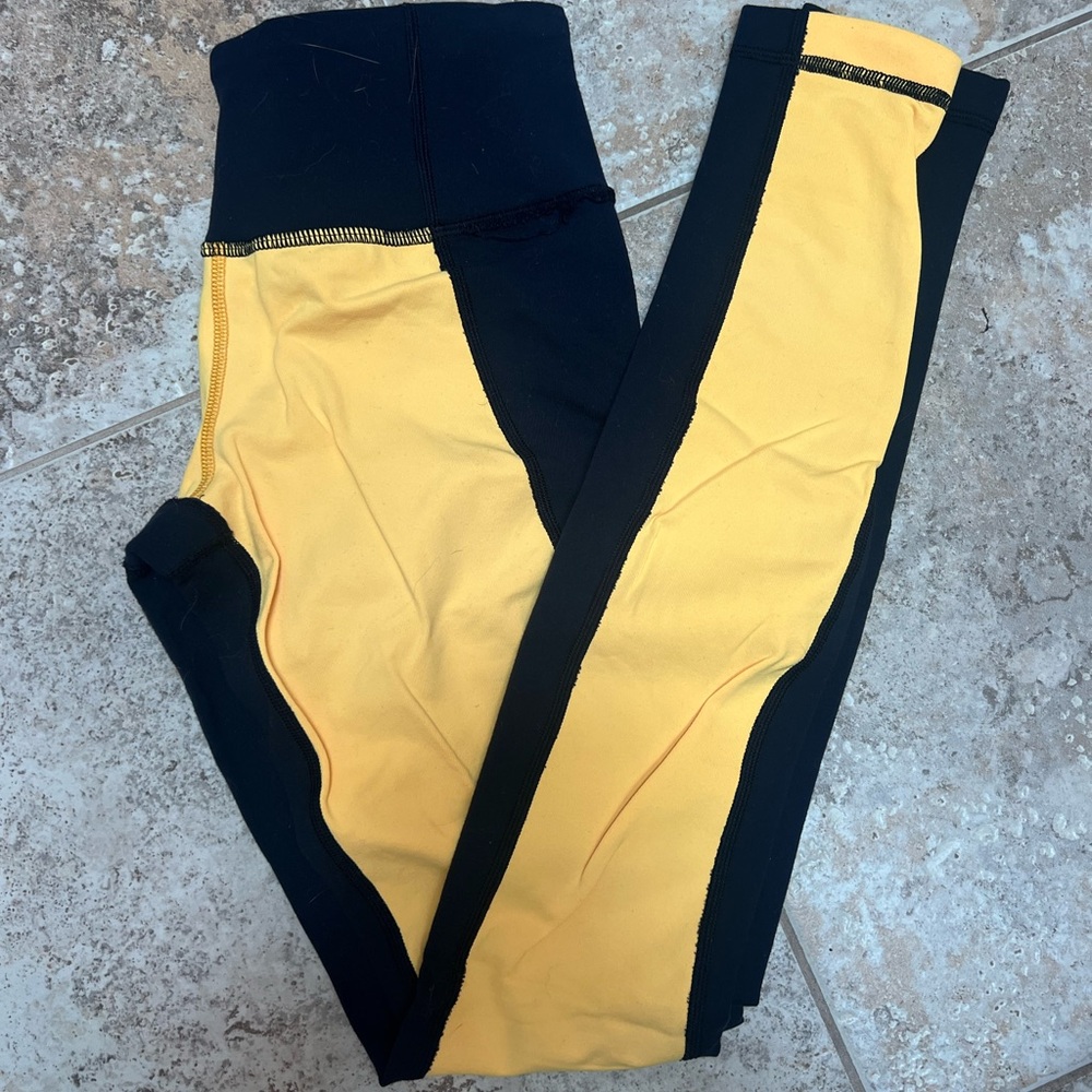 Lululemon Athletica Yellow and Black Performance Leggings
